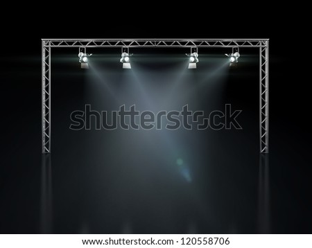 Stage lights isolated on black