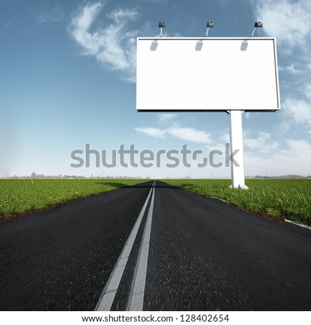 the billboard and road outdoor