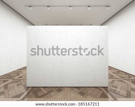 Empty art gallery with white wall