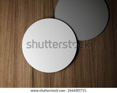 Two blank round cards