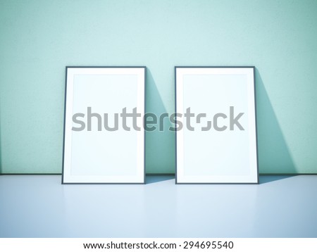 Two blank black picture frames