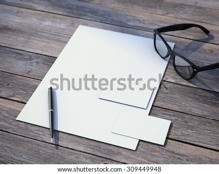 White branding mockup with black glasses
