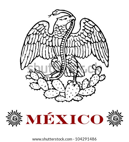 Mexican Eagle Stock Vector 104291486 : Shutterstock