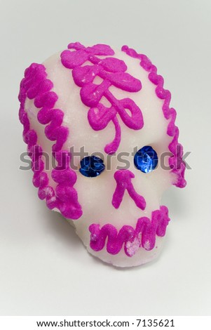 pink mexican skull made of