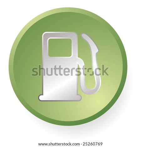 free gas pump icon. stock vector : green and silver gas pump icon