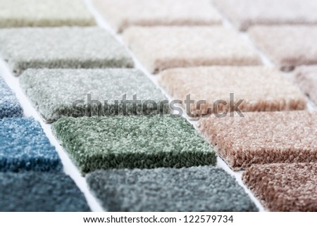 Carpet samples in many shades and colors
