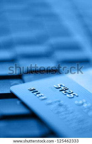 Bank Credit Card on a Computer Keyboard