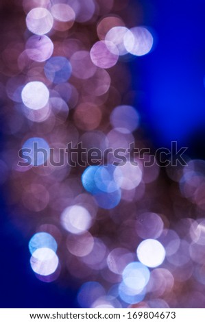 Blue Lights Festive background. Abstract bright background with bokeh defocused blue lights