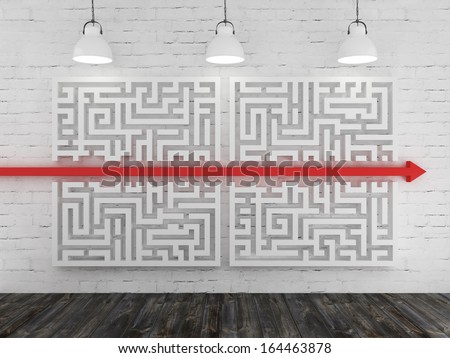 Labyrinth on wall illustration