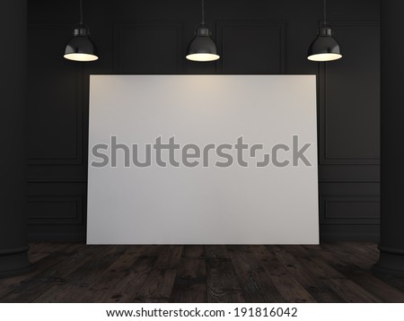 Classic museum wall background with blank picture