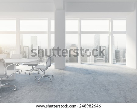 White office interior. 3d rendering