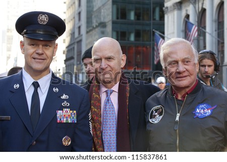 NYC - NOV 11:  Astronaut Buzz Aldrin is involved in veteran parade at 5 Ave Manhattan , New York on November 11, 2010