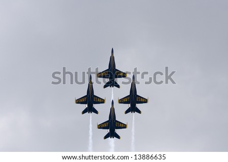 Blue Angels Fly in Tight Formation