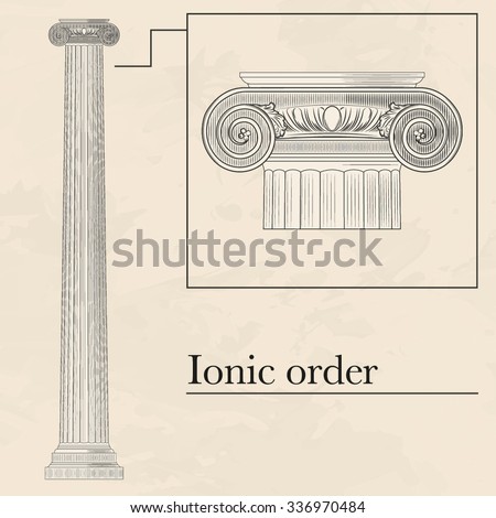 Classical hellenic architectural ionic style order