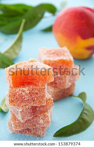 Homemade peach marmalade.