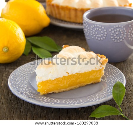 Lemon pie with meringue.