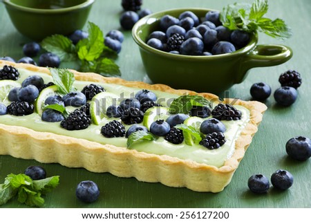 Tart with cream tea match with summer berries.