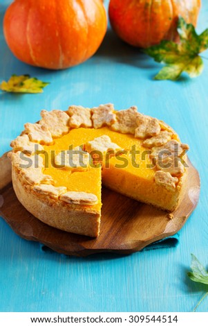 Pumpkin Pie on Thanksgiving Day feast.