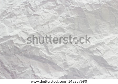 White crumpled paper texture background