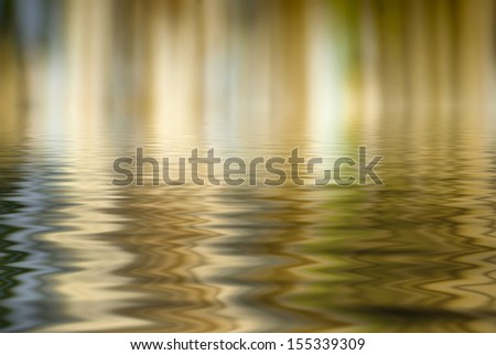 Natural blured bamboo background, reflected in water