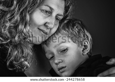 Mother and Son Embrace