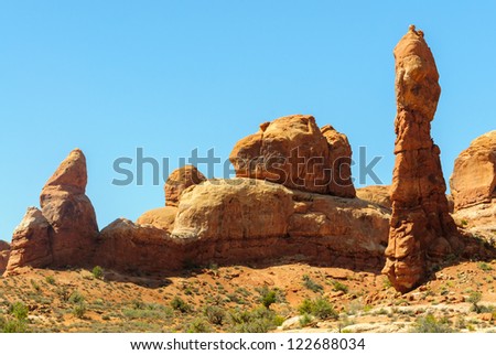 rock pillars in Arches National Park
