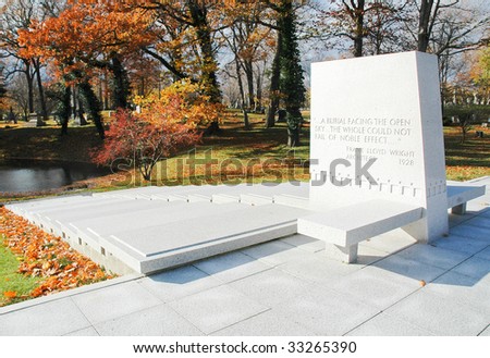 Frank Lloyd Wright designed grave site