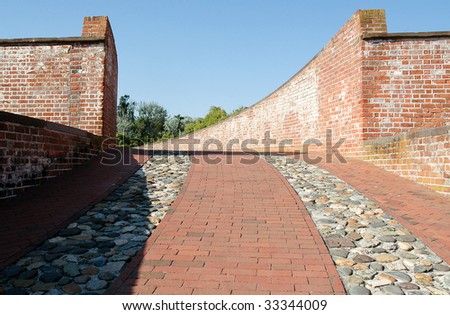 fort main brick path entrance