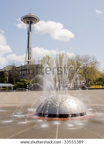 Space Needle and fountain