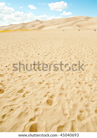 great sand dunes and footsteps