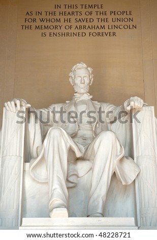 The Lincoln Memorial Statue. in the Lincoln Memorial
