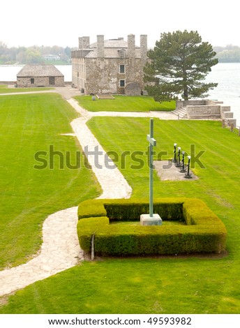 French Castle and cross at Fort Niagara