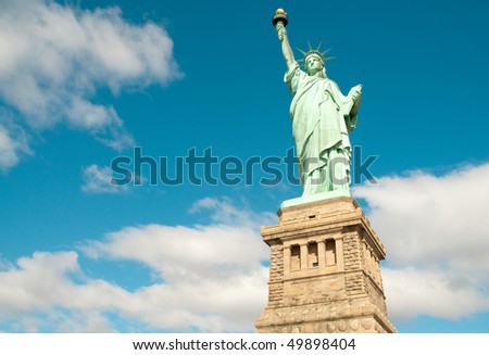 Statue of Liberty National Monument  on blue sky