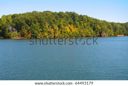 Little Tennessee River in autumn from  Fort Loudoun State Historic Site