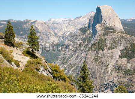 Half Dome rock formation from Glacier Point
