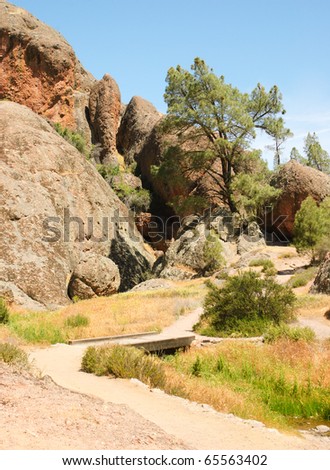 Pinnacles National Monument trail and rock formations