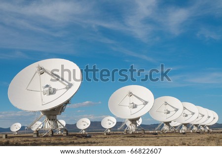 Very Large Array white antennas and desert plains