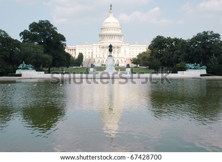 United States Capitol Building, reflecting pool and Grant Memorial