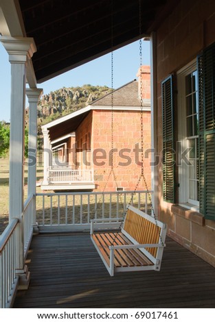 porch swing on officer housing at Fort Davis National Historic Site