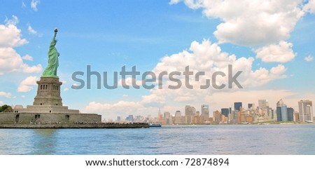 Statue of Liberty and the Manhattan skyline