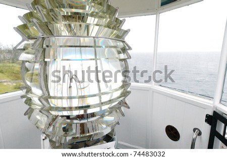 fresnel lens in Pemaquid Point Light Station