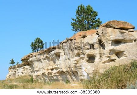 historic buffalo jump cliff formation