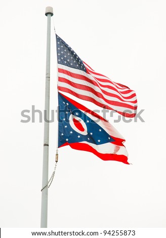 American and Ohio flags