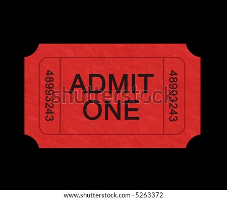 Movie Schedule on Red Movie Ticket On A Black Background  Stock Photo 5263372