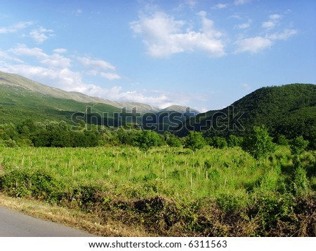 Nice view of bulgarian landscape in hot summer