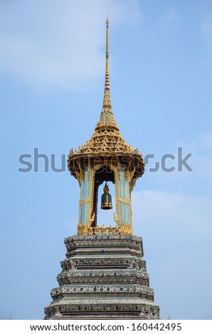 Wat Phra Kaeo, Temple of the Emerald Buddha and the home of the Thai King. Wat Phra Kaeo is one of Bangkok's most famous tourist sites and it was built in 1782 at Bangkok, Thailand.