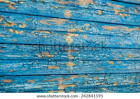 old wood texture with a shabby blue paint angle
