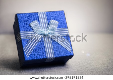 Close up of blue gift box