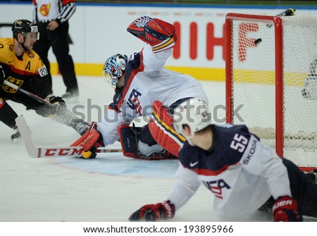 MINSK, BELARUS - MAY 20: THOMAS Tim of USA during 2014 IIHF World Ice Hockey Championship match on May 20, 2014 in Minsk, Belarus