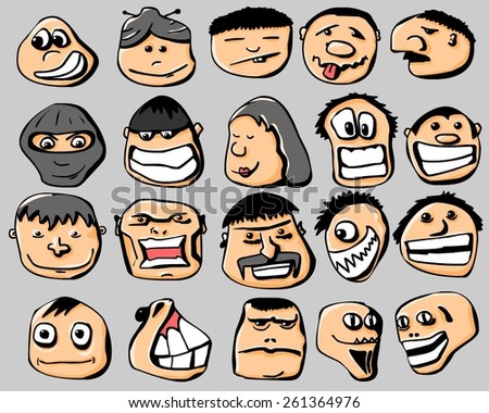 Vector set of colored smile emotions.